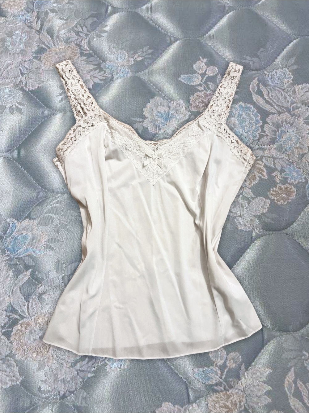 Olga Cream Lace-Trim Camisole